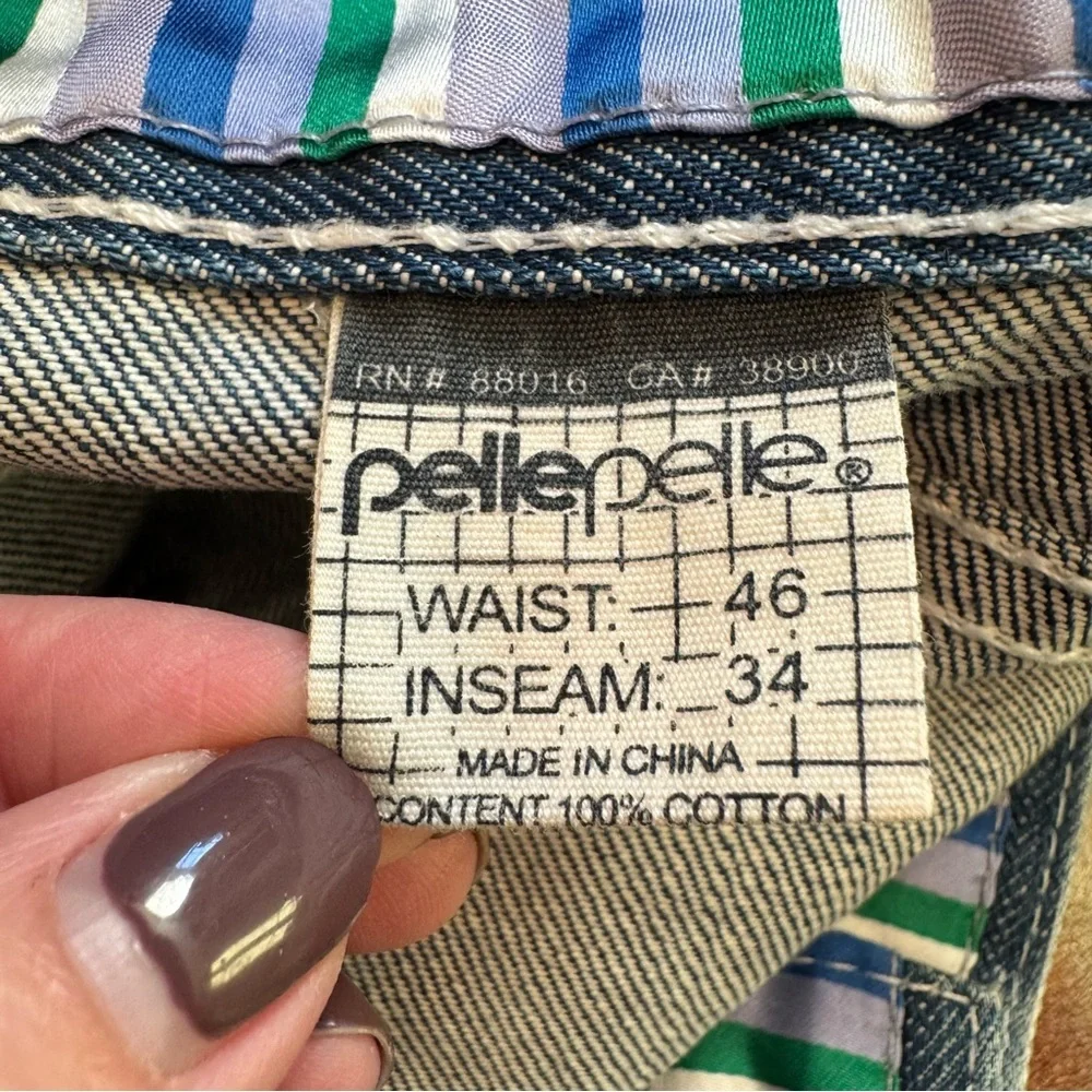Pelle‎ Pelle Classic Y2K Blue Denim Jeans Size 46